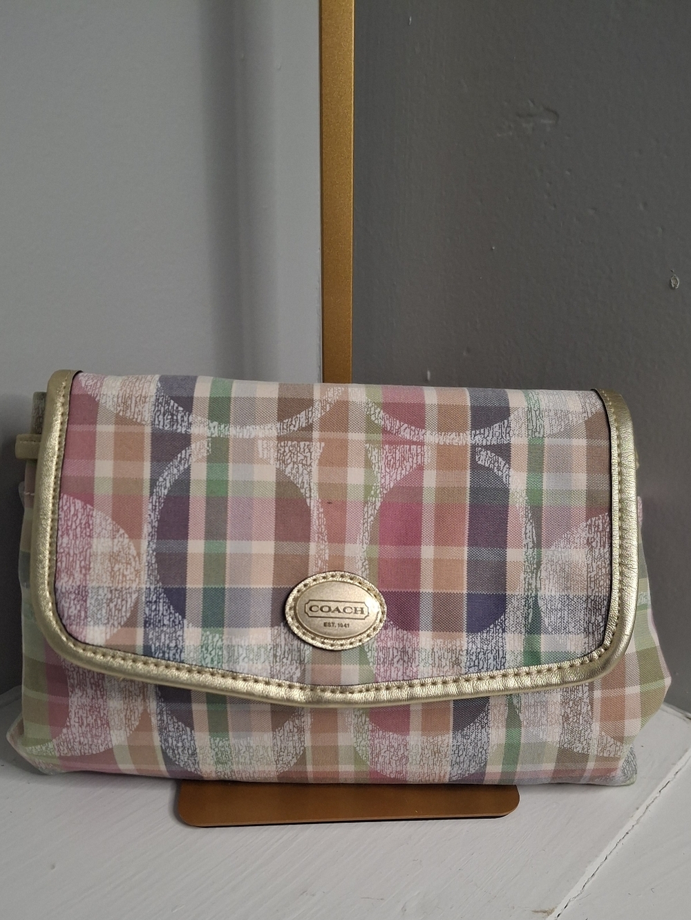 Coach Daisy Madras Packable Backpack 77342 EUC - Picture 4 of 7